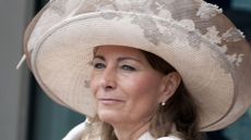 carole middleton in a large white hat