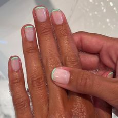 Matcha French-Tip Nails