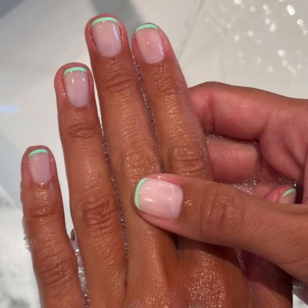 Matcha French-Tip Nails