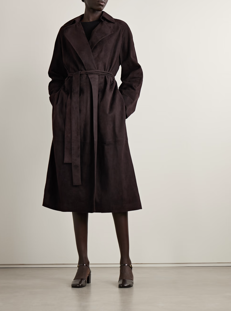 THE ROW, Solana Suede Trench Coat