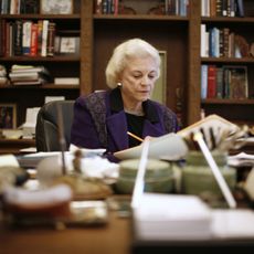 Former Supreme Court Justice Sandra Day O'Connor in her offices at the United States Supreme Court on January 23, 2007 in Washington, D.C.