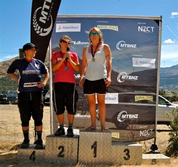 NZ MTB Downhill Cup - Queenstown Open Women's podium