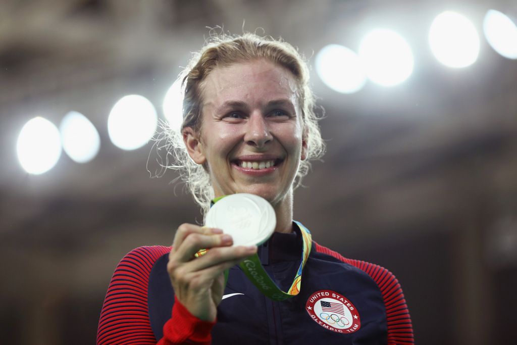 Sarah Hammer with her second silver of the Rio Games to do her silver from the team pursuit. The American also silver in the omnium and team pursuit in London