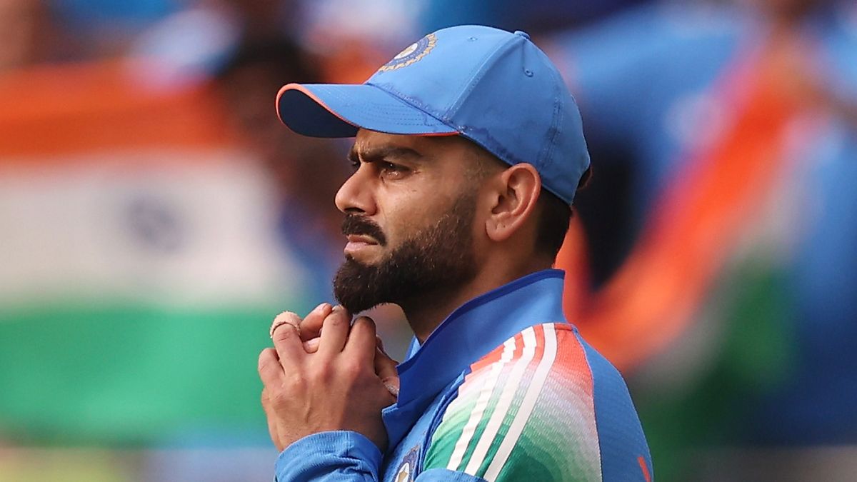 Virat Kohli of India looks on during the ICC Champions Trophy 2025 match between Pakistan and India at Dubai International Cricket Stadium ahead of the India vs New Zealand match on March 2, 2025