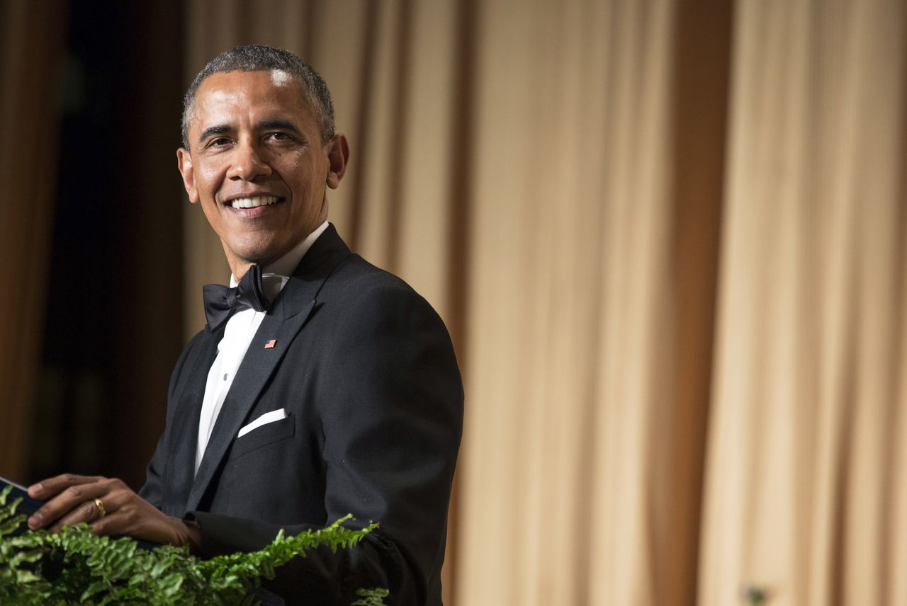 President Obama during last year&amp;#039;s correspondents&amp;#039; dinner.