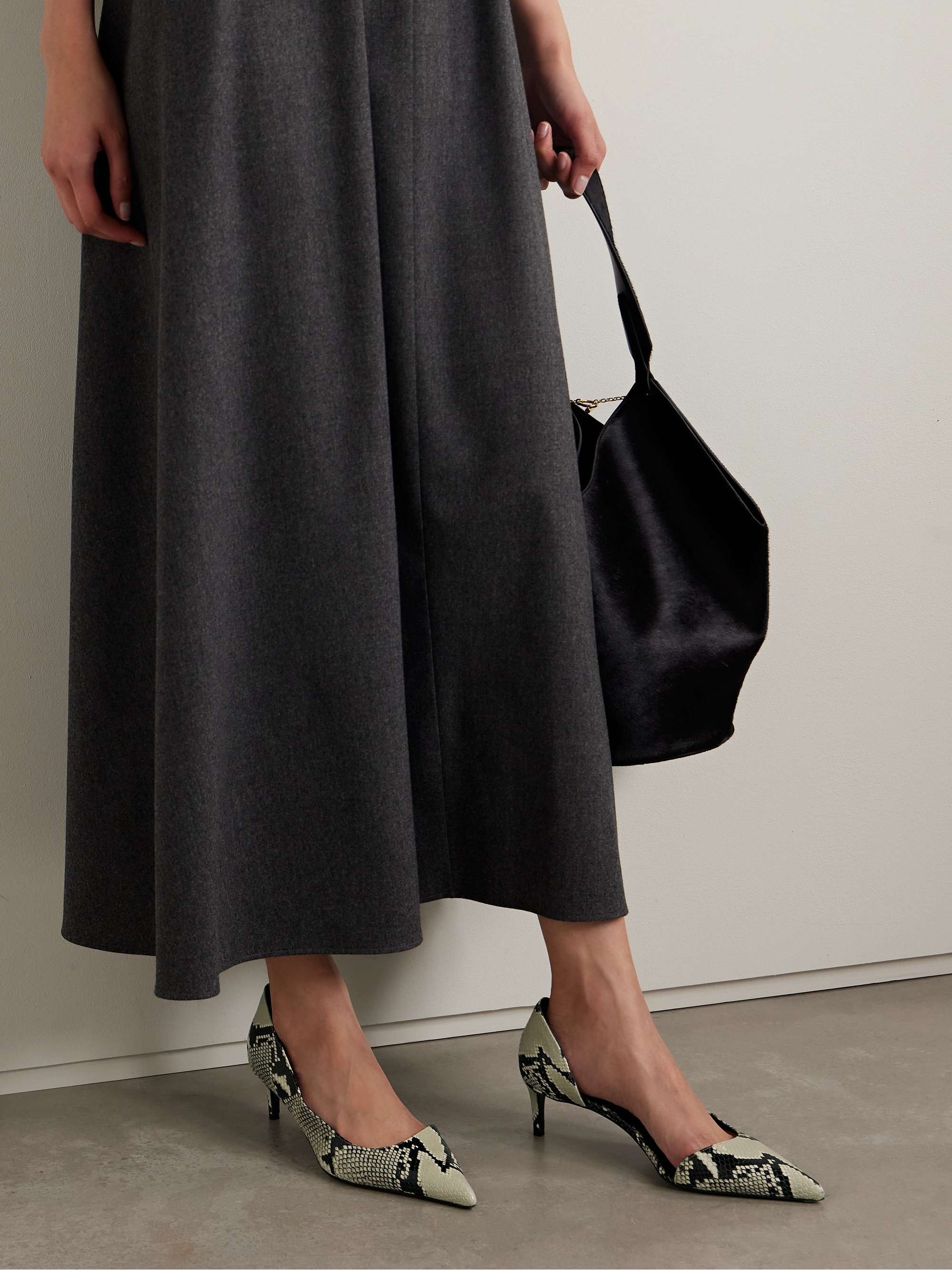 Khaite, Jett snake-effect leather pumps