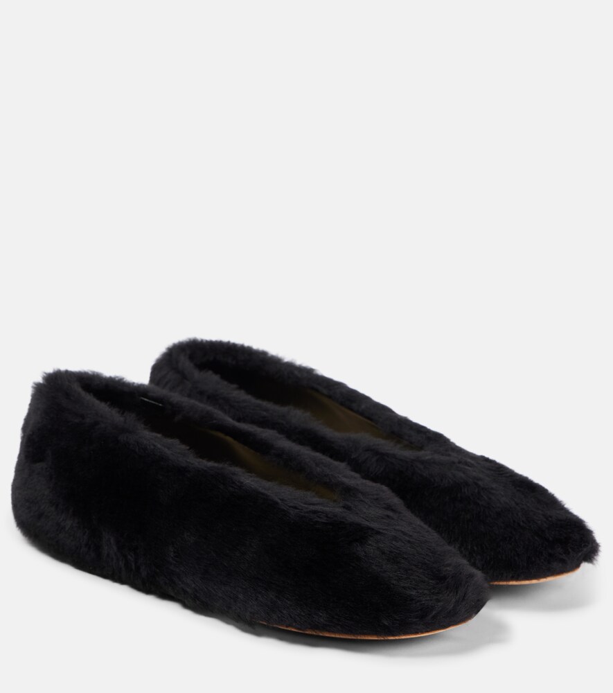 Luna Shearling Mary Jane Flats