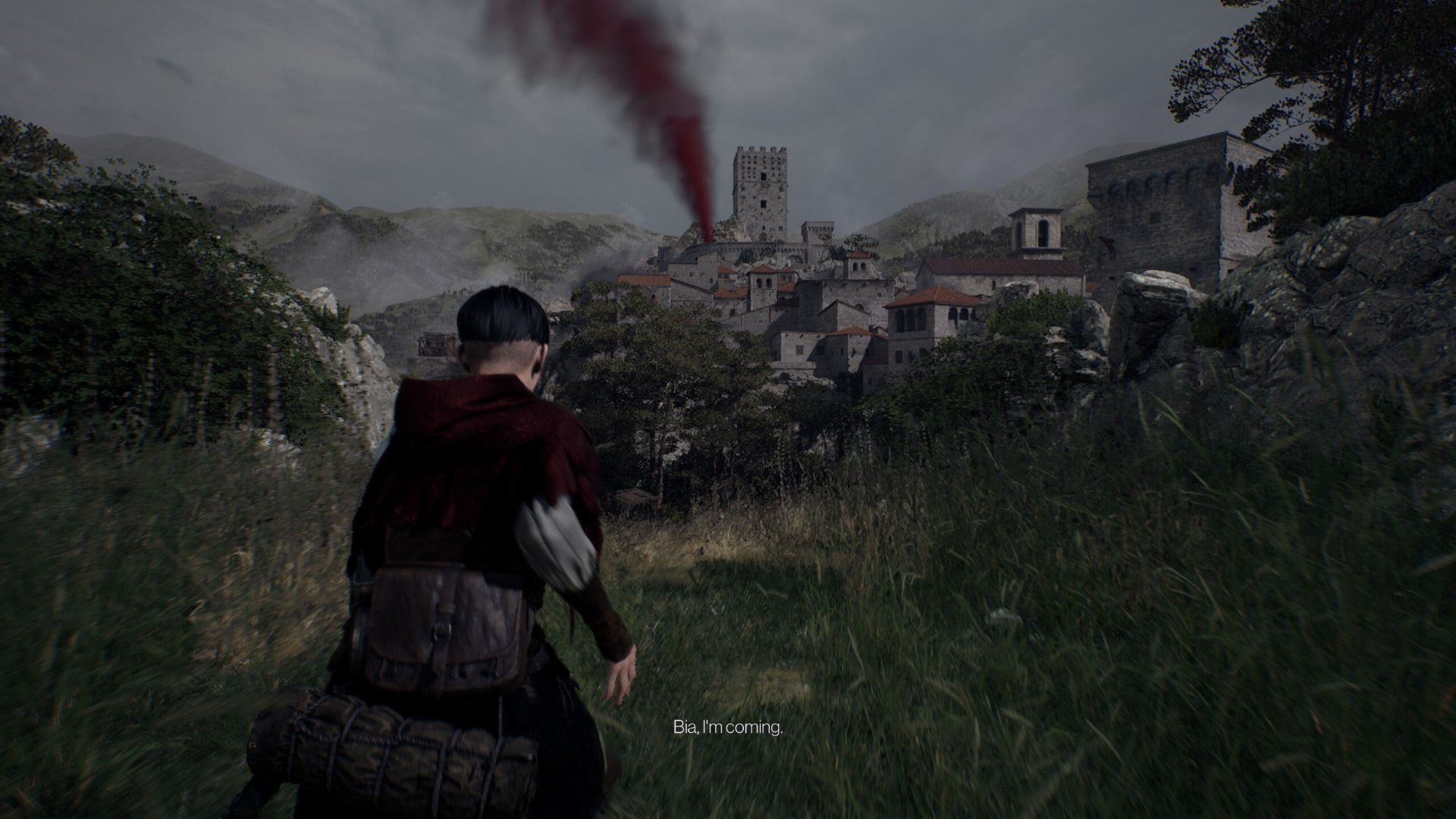 Smoke coming from a distant raid in 1348 Ex Voto