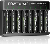 PowerOwl Rechargeable AA Lithium Batteries and USB-C Charger PowerOwl Rechargeable AA Lithium Batteries and USB-C Charger