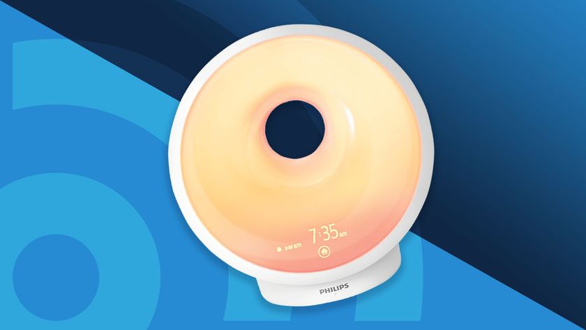 Philips Somneo wake-up light on blue background