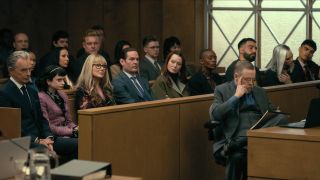 The Usher family in courtroom in The Fall Of The House Of Usher