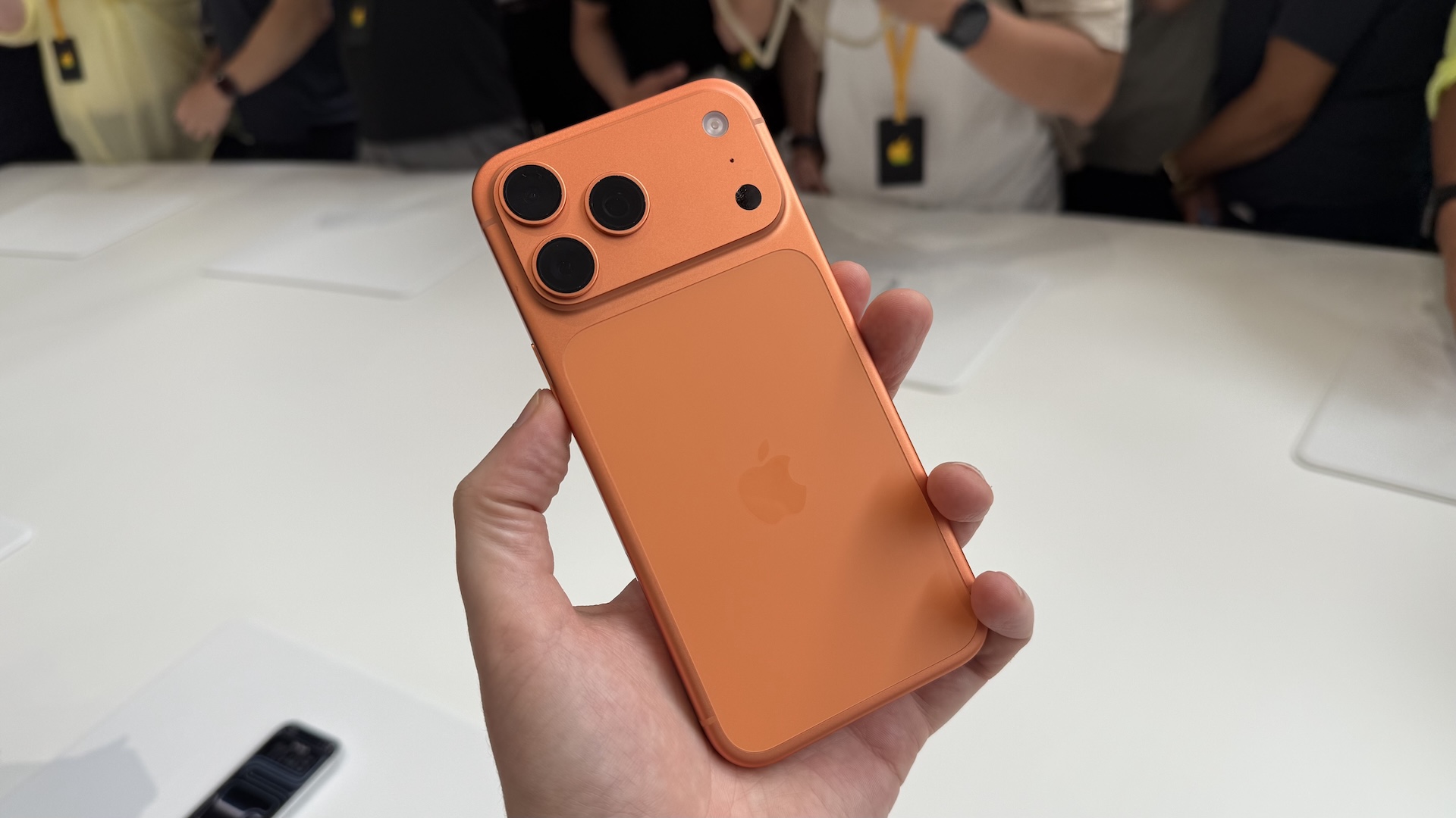 Images of the product launch for iPhone 17 at Apple's HQ in Cupertino
