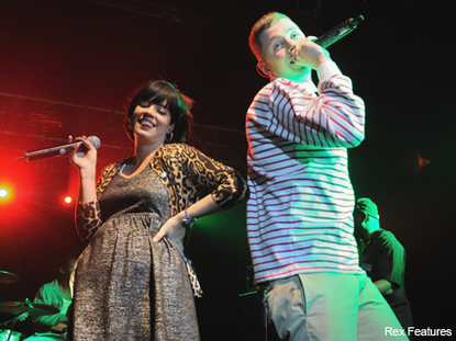 Lily Allen and baby bump hit the stage - London, Koko, pregnant, heavily, blooming, Professor Green, see, pics, pictures, performs, performance, sings, celebrity, news, Marie Claire