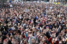 Demonstrators at the March for our Lives rally.