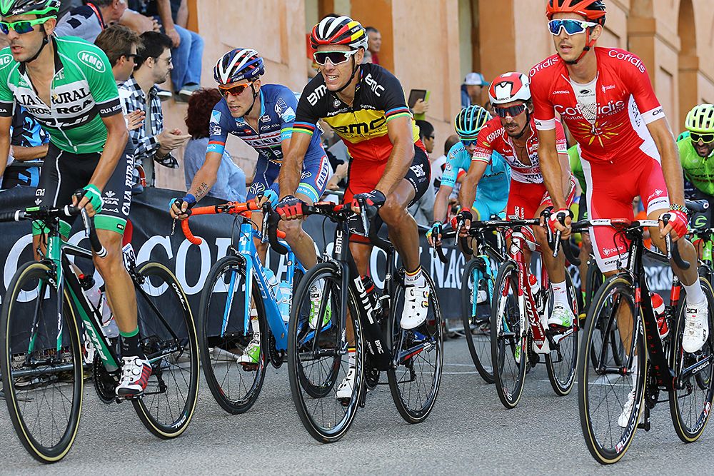 Philippe Gilbert (BMC) in the bunch at Giro dell'Emilia