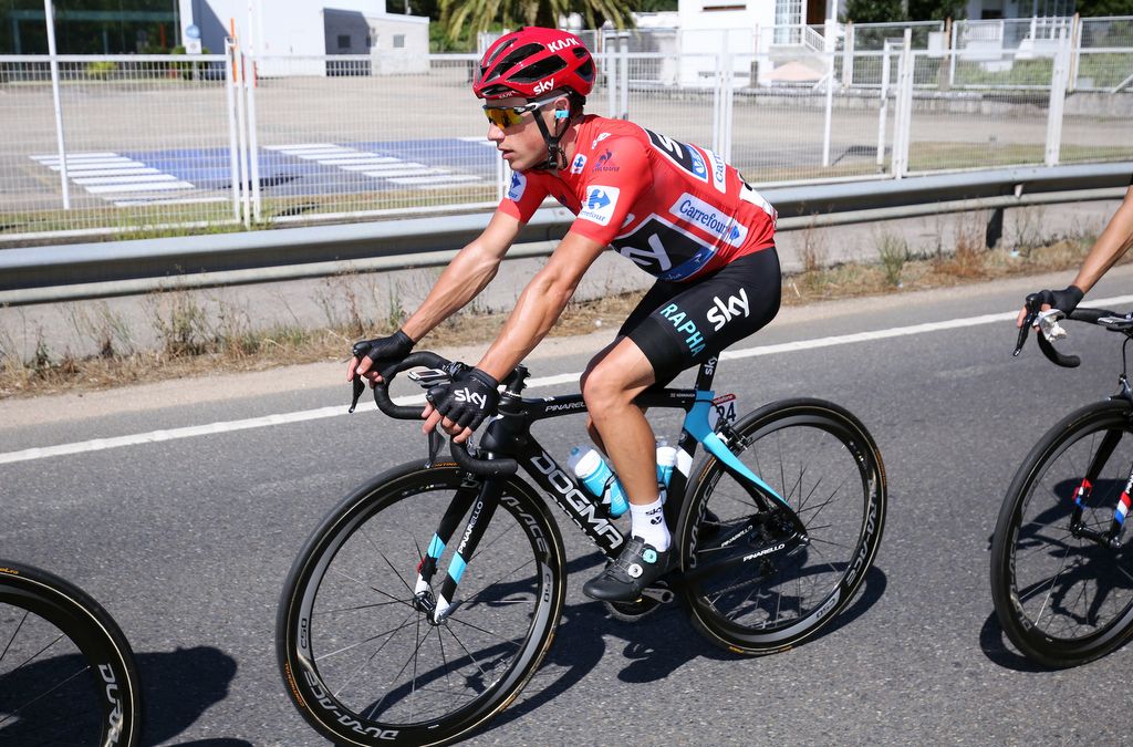 Peter Kennaugh (Team Sky) enjoying his moment in red