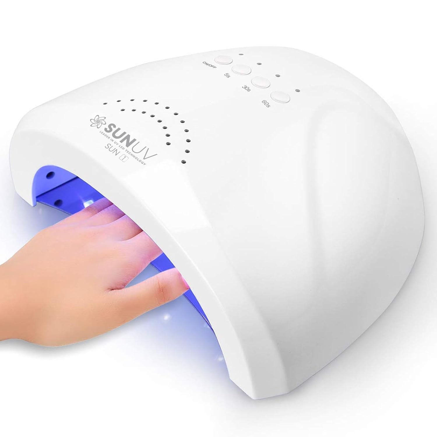 Sunuv Uv Led Nail Lamp, Gel Light for Nail Polish Uv Dryer With 3 Timers Sunone White