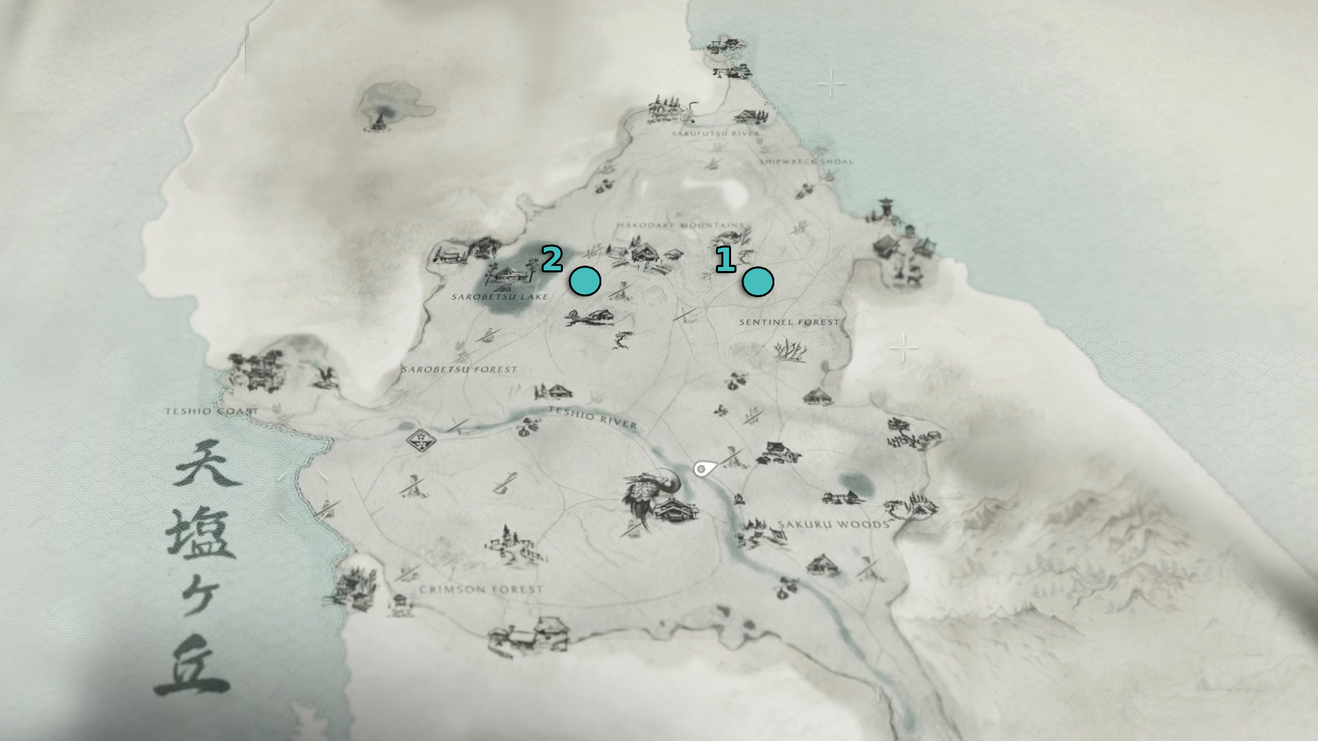 Ghost of Yotei Teshio Ridge wolf dens