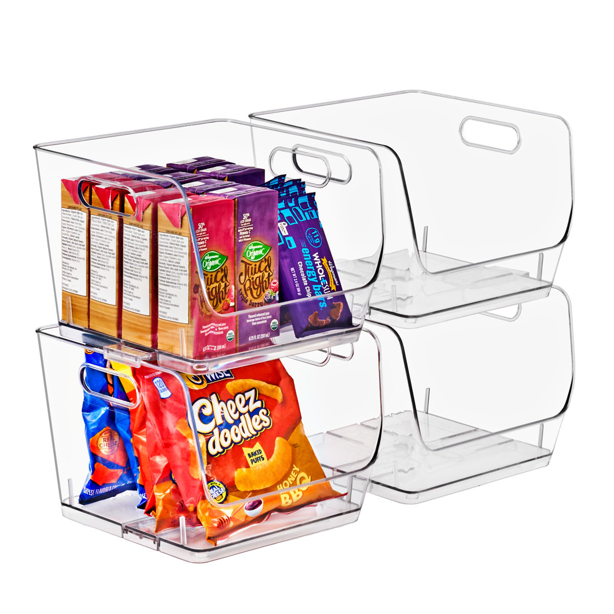 Sorbus Stackable Storage Bins Open Front, Clear Stackable Storage Bins, Pantry Bins for Storage and Organization, Acrylic Stackable Bins for Kitchen, Clear Pantry Organizer Bins (medium Square) | Wayfair
