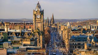 A view of the city of Edinburgh during the day