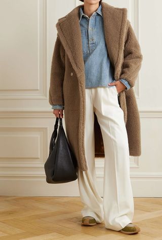 Max Mara Teddy Bear Icon Oversized Camel Hair and Silk-Blend Coat