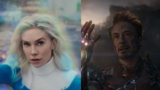 Invisible Woman and Tony Stark side by side