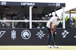 Phil Mickelson sends a putt on its way during LIV Golf Hong Kong 2025