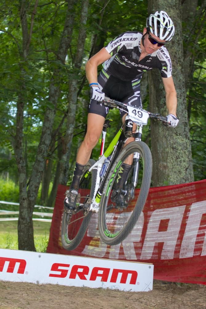 Keegan Swenson getting air on the ramp.