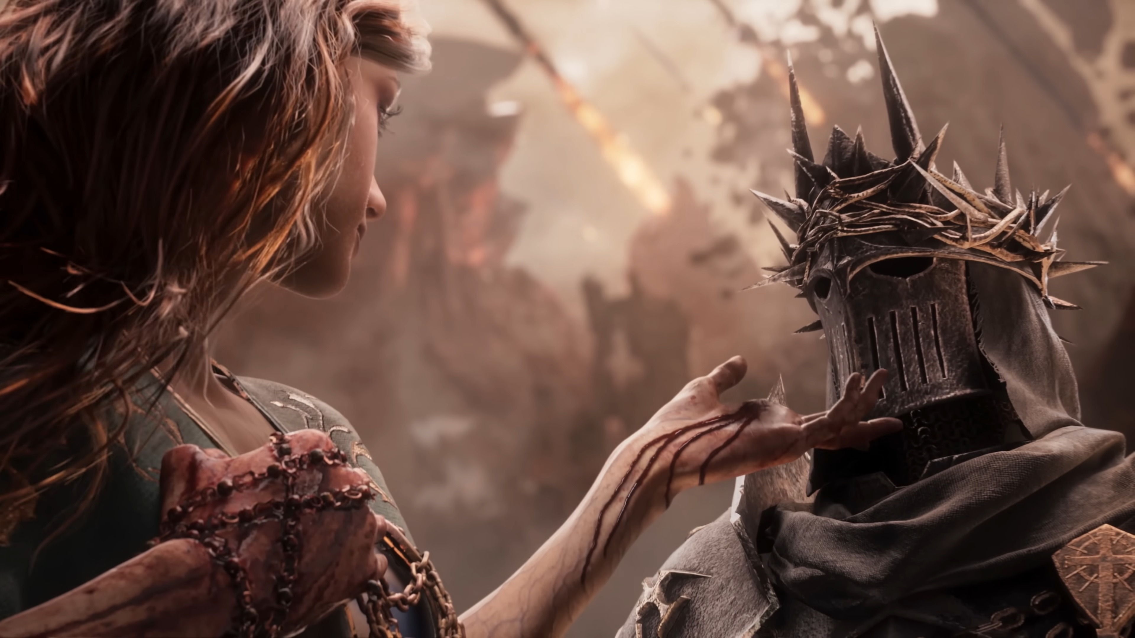 Lords of the Fallen 2 knight in thorned helmet