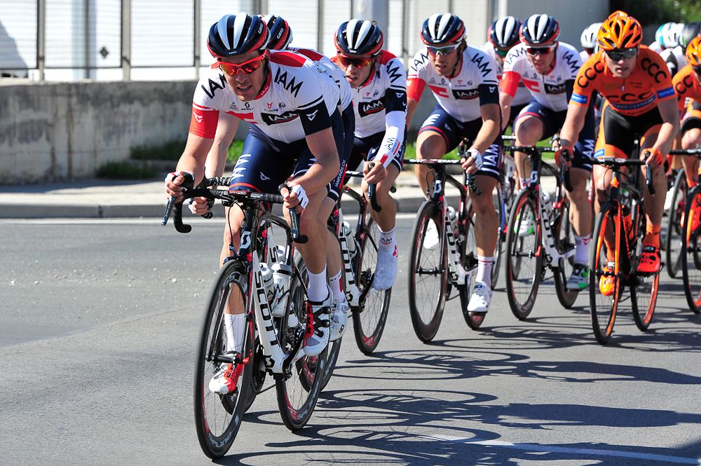 IAM Cycling at the head of the peloton