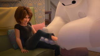 Cass getting taken care of in Baymax!