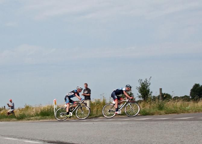 Two riders in action