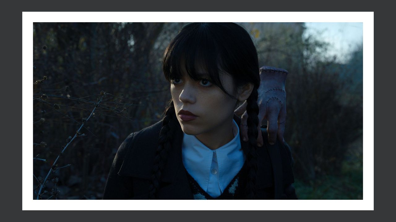 Wednesday Addams (Jenna Ortega) and Thing