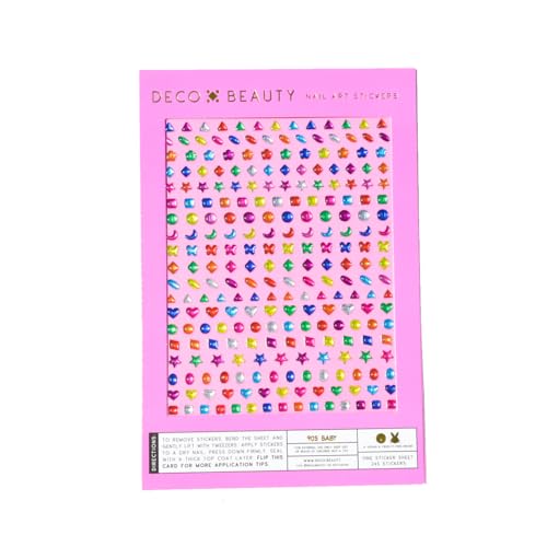 Deco Beauty 90s Baby - Super Thin &amp;amp; Easy-To-Apply Nail Art With the Cutest Designs - Durable &amp;amp; Long-Lasting Nail Art Stickers and Decals for Women, for Diy At-Home Manicures &amp;amp; Salon-Quality Nails