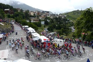 The Tour de France at Alpe d'Huez on stage eighteen of the 2013 Tour de France
