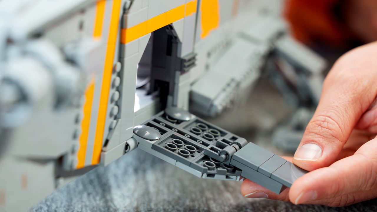 LEGO Razor Crest extreme closeup of hatch and ramp