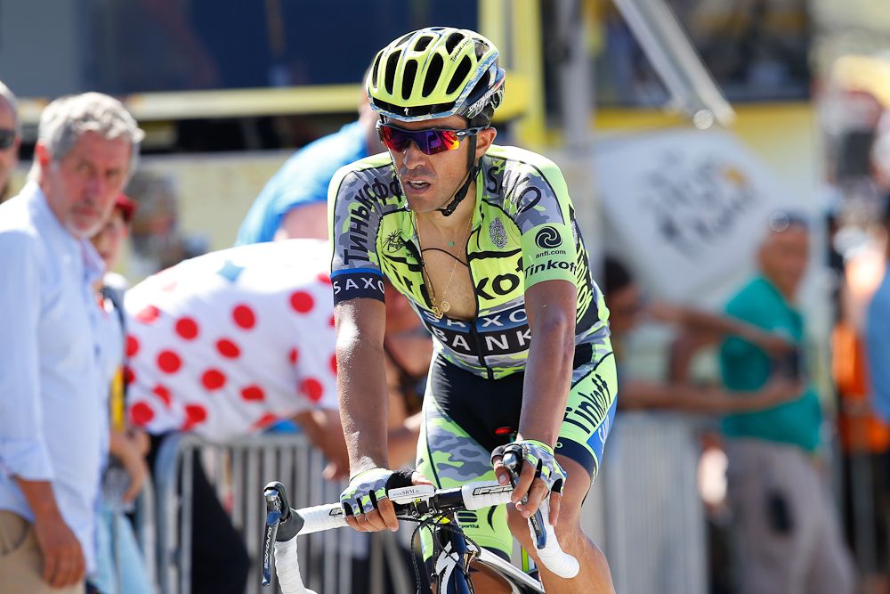 Alberto Contador lost time during stage 10.