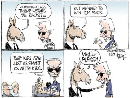 Political Cartoon U.S. Joe Biden Racist Gaffe Poor Kids White Kids Trump Voters
