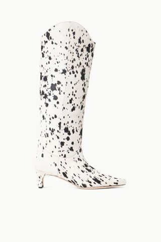 Staud Western Wally Boot Black & White Haircalf