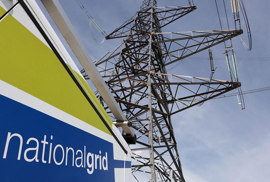  A photograph taken on April 28, 2025 shows electricity pylon stands in the National Grid Training centre in Eakring, central England.  