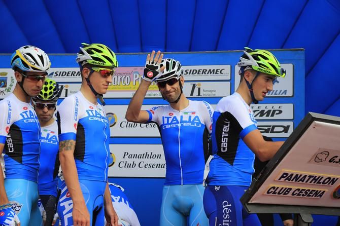 Tour de France winner Vincenzo Nibali (Astana) races with the Italian team