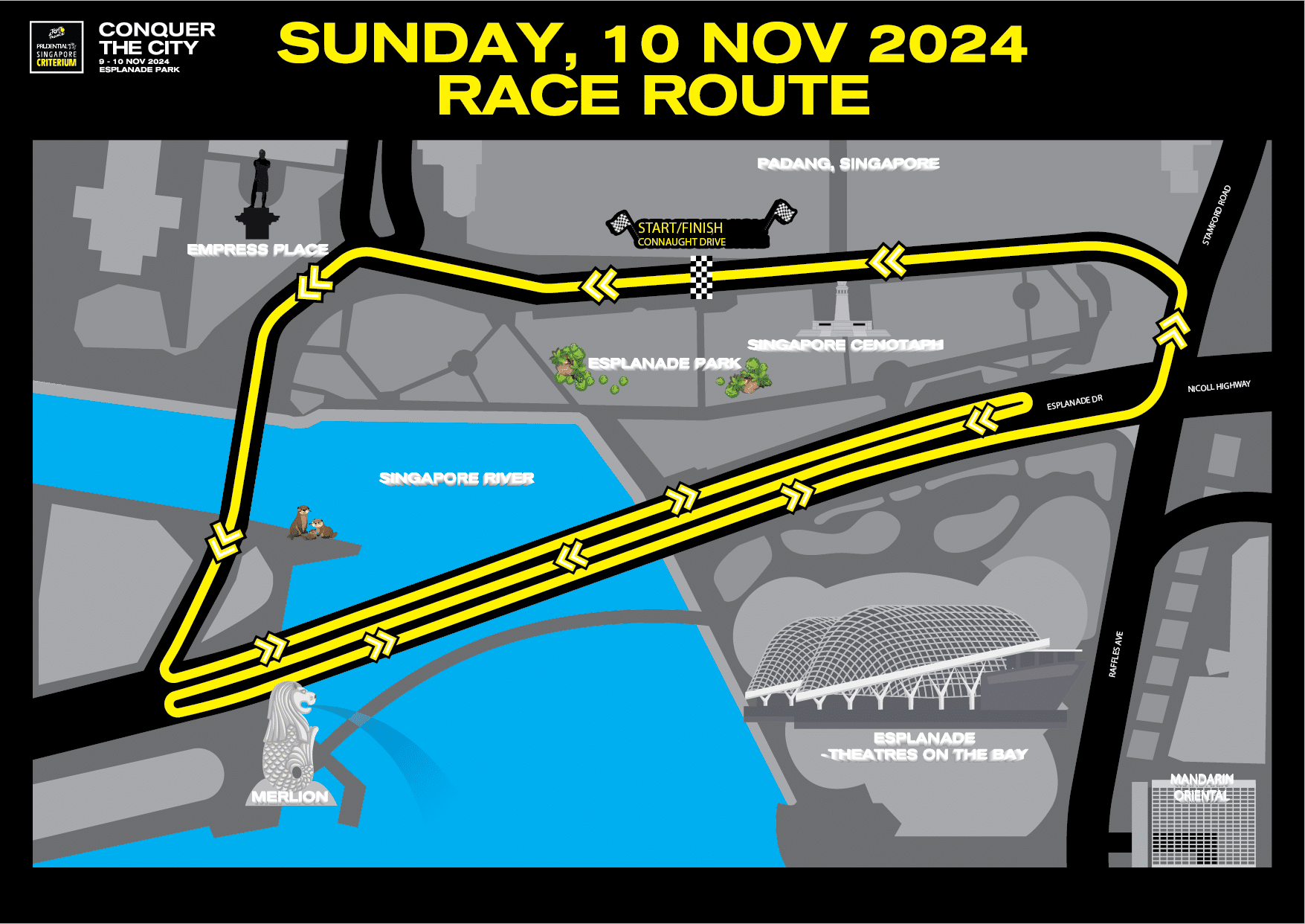 Tour de France Prudential Singapore Criterium route