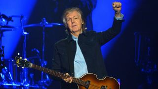 Sir Paul McCartney performs live on stage at the O2 Arena during his 'Freshen Up' tour, on December 16, 2018 in London, England. 