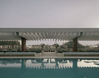 The Ned Doha by David Chipperfield courtyard with water and views