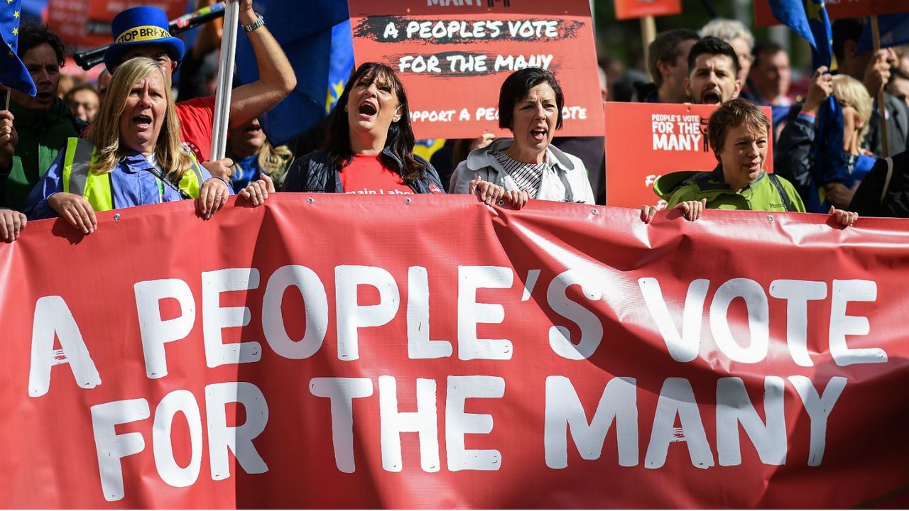 A People&amp;#039;s Vote march in Liverpool on Saturday