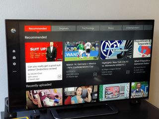 YouTube on a television