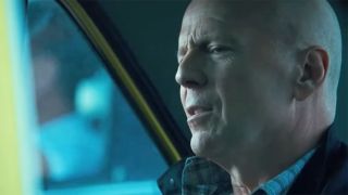 Bruce Willis In A Good Day To Die Hard talking to his onscreen daughter.