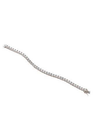 Diamonique 4mm Choice of Cut Sterling Silver Tennis Bracelet (Was $93) 