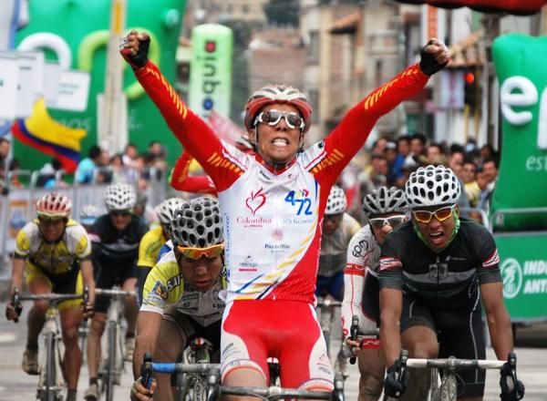 And to the victor go the spoils; Pantano celebrates his stage seven win.