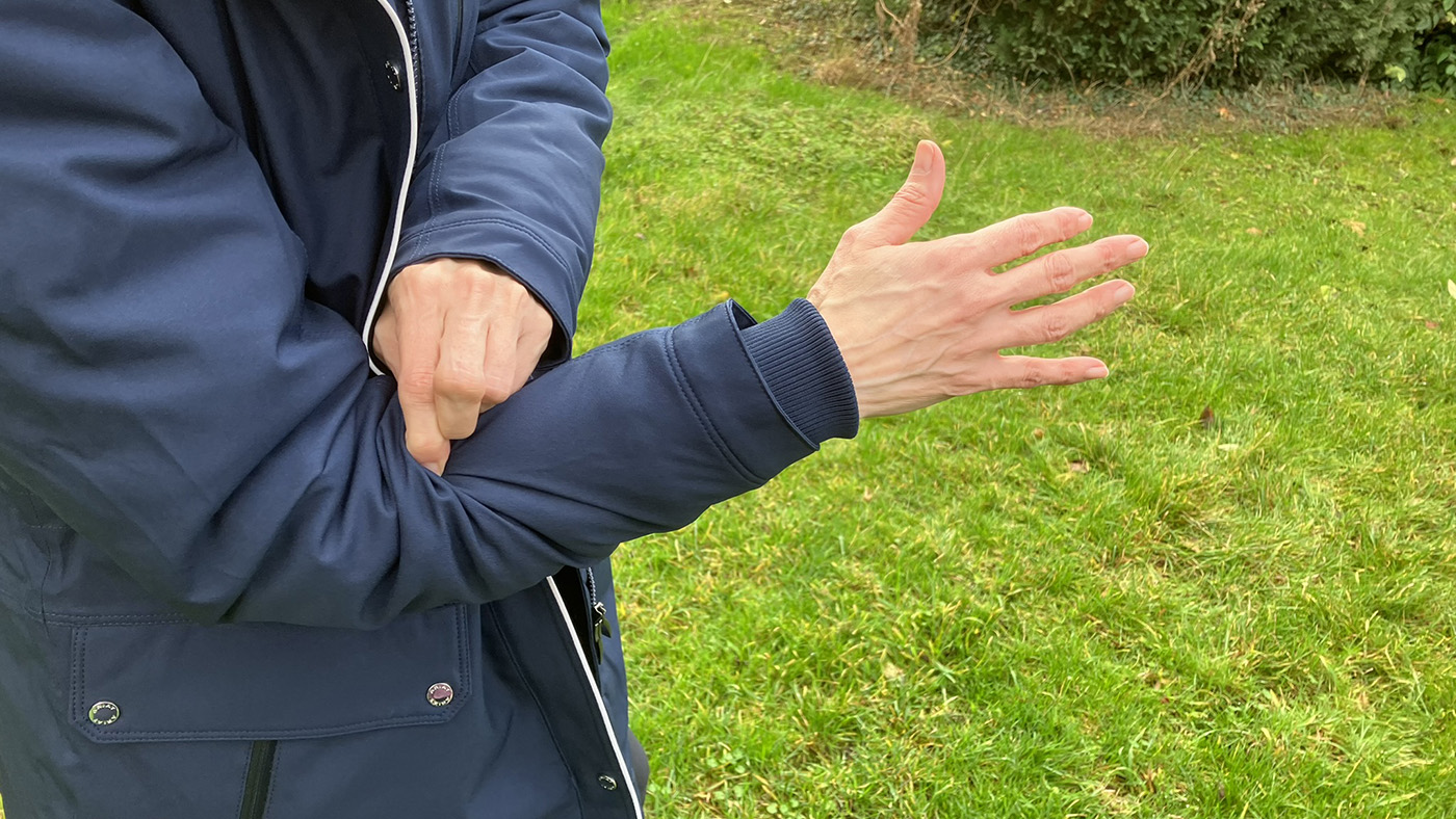 Showing the nice cuff on the Ariat Tempest Waterproof Insulated Parka